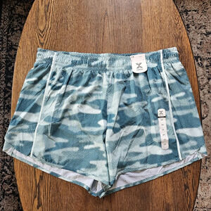 Xersion Green Camo Quick Dry Plus Train Running Shorts Size Women's 2X NEW